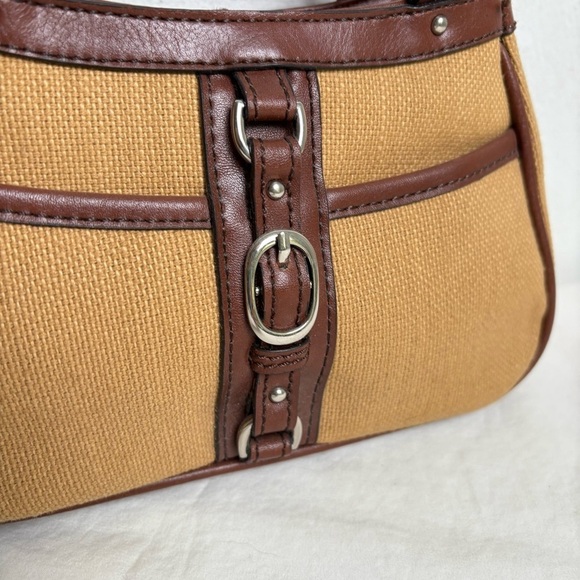 ETIENNE AIGNER Rare Vintage Cotton Jute Woven Bag Purse Faux Leather Trim - Picture 7 of 16